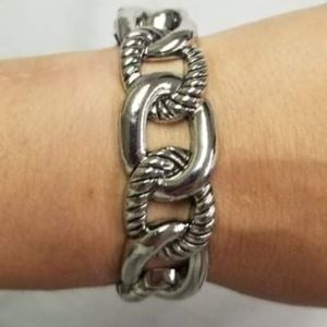 Bold Move Silver Hinge Bracelet